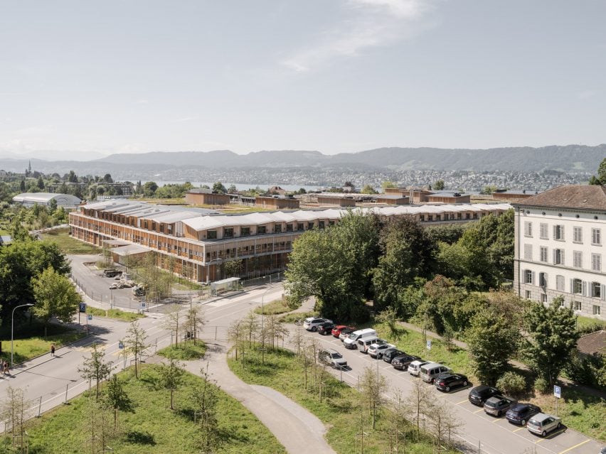 Aerial view of the University Children's Hospital (Kinderspital) by Herzog & de Meuron